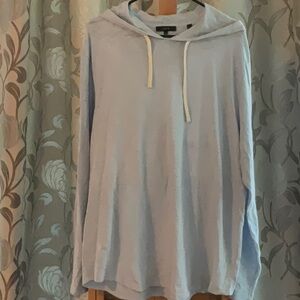 Vince Light Blue Hoodie with Drawstrings